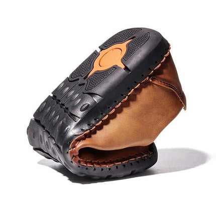 Men's Casual Vintage Leather Loafers | Hand Stitched | Flexible Rubber Sole | Medium Width Shoes