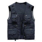 Men's Outdoor Quick-Drying Vest | Multi-Pocket | V-Neck | Zipper Closure | Removable Back | Mesh Patchwork | Breathable Lightweight Fabric | Ideal for Fishing, Cycling, Sports & Leisure Activities