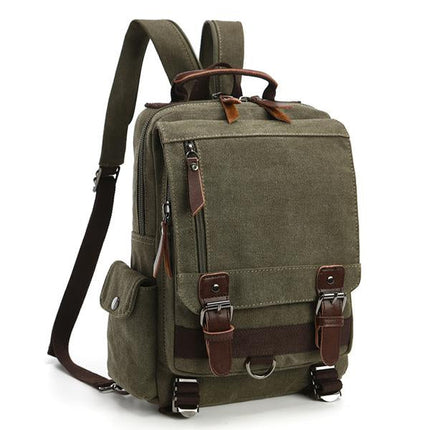Casual Canvas Travel Backpack | Retro Design | Solid Color Outdoor Bag | Versatile & Durable for Men & Women