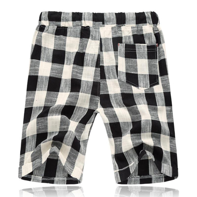 Men's Cotton Linen Shorts | Stripe Elastic Waist | Straight Cut | Breathable Fabric | Summer Casual | Lightweight Comfort | Practical Pockets | Adjustable Fit | Versatile Style