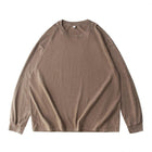 Men's Cotton Long Sleeve T-Shirt | Washed Distressed Vintage Look | Crewneck Casual Style | Soft & Breathable Premium Fabric | Perfect for Layering | Relaxed Fit | Ribbed Cuffs
