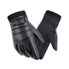 Men's Faux Leather Thermal Gloves | Cycling & Mountaineering | Outdoor Warm Finger Gloves | Autumn Winter Accessories | Fashion Casual Style