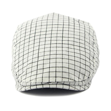 Men's Peaked Cap | Vintage Plaid | Premium Cotton | Breathable & Comfortable | Adjustable Fit | Timeless Style | Versatile Fashion Accessory | Perfect for Casual Outings & Outdoor Activities
