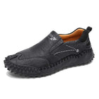 Men's Vintage Leather Slip-On Shoes | Casual Sports & Hiking | Comfortable Massaging Insole | Non-Slip Sole | Lightweight & Flexible