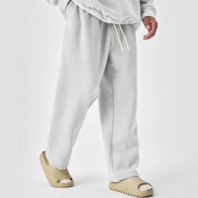 Men's Sweatpants | Solid Color | Elastic Waist | Drawstring | Straight Leg | Relaxed Fit | Soft Cotton Blend | Side Pockets | Casual Lounge | Versatile Style | Breathable Fabric | Multiple Sizes Available