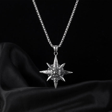Vintage Octagonal Star Cross Pendant Necklace | Casual Jewelry | Fashionable Accessories for Women & Men