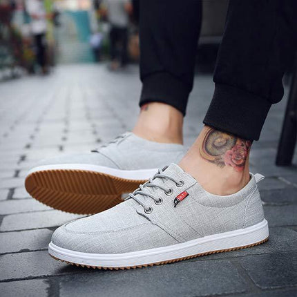 Men's Breathable Casual Shoes | Medium Width | Durable Cotton Canvas | Lightweight EVA Sole | Shock Absorption | Versatile Office to Beach Wear | Hand Wash | Comfort and Style