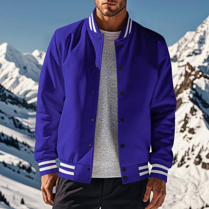 Men's Fleece Baseball Jacket | Stand Collar | Casual Sports Outerwear | Warm & Cozy | Classic Style | Ribbed Cuffs & Hem | Multiple Pockets | Durable & Lightweight | Stylish Color Options | Perfect for Layering