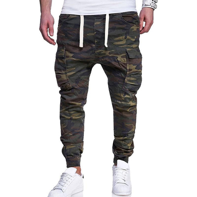 Men's Camouflage Print Cotton Blend Trousers | Casual | Moderate Elasticity | Pockets | Four Seasons | Daily Wear | Sports | Travel
