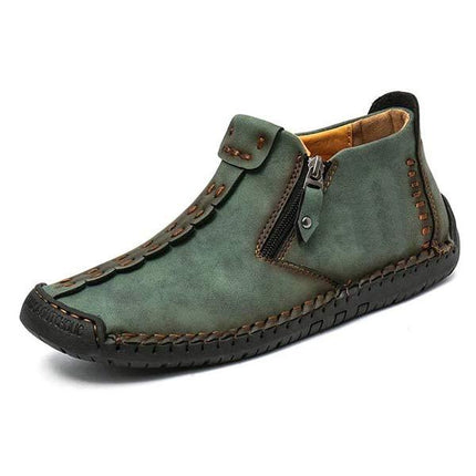 Vintage Leather Men's Casual Boots | Flexible Rubber Sole | Lightweight & Comfortable | Work & Weekend Footwear