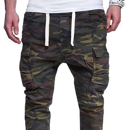 Men's Camouflage Print Cotton Blend Trousers | Casual | Moderate Elasticity | Pockets | Four Seasons | Daily Wear | Sports | Travel