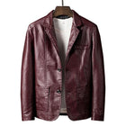 Men's Vintage Motorcycle Leather Jacket | High-Quality Leather | Timeless Biker Design | Tailored Fit | Windproof | Rainproof | Functional Pockets | Stylish Lapel Collar | Button Closure | Durable Outerwear