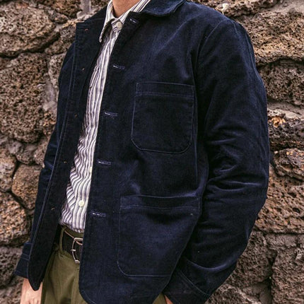 Men's Retro Corduroy Jacket | Lapel Collar | Single Breasted Closure | Premium Soft Durable Fabric | Casual Fashion Outerwear | Timeless Design | Sophisticated Versatile Coat for All Occasions