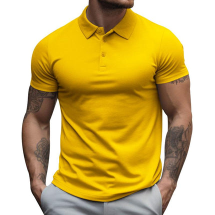 Men's Classic Slim Fit Polo Shirt | Lapel Collar | Short Sleeve | Soft Cotton Blend | Breathable & Lightweight | Multiple Colors & Sizes | Stylish & Comfortable
