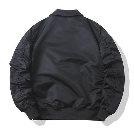 Men's Bomber Jacket | Polyester Lapel Collar | Ribbed Cuffs & Collar | Two Hand Pockets | Fall Spring Outerwear | Machine Washable | Classic Design with Modern Edge | Versatile Stylish Jacket