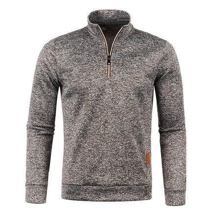 Men's Zipper Pullover Sweater | Classic Stand Collar | Relaxed Fit | Solid Color | Autumn Winter Spring | Casual Daily Wear | Machine Wash | Comfortable Knitted Fabric | Warm Ribbed Hem and Cuffs