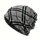 Men's Versatile Printed Neck Gaiter Beanie Hat | Dual-Purpose Scarf & Headwear | Polyester-Spandex Blend | Modern Design | Outdoor & Casual Use | Moisture-Wicking Fabric | Adjustable Fit