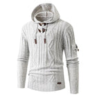 Men's Slim Fit Knit Hoodie | Long Sleeve | Hooded with Drawstring | Lightweight Fabric | Casual & Athleisure Wear | Ribbed Cuffs | Tailored Silhouette | Versatile Layering Piece
