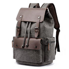 Vintage Canvas Leather Backpack | Large Capacity | Breathable Shoulder Straps | Interior Laptop Compartment | Multi-Pocket Design | Adjustable Buckle | Lightweight Travel Bag | Hiking Camping School Work