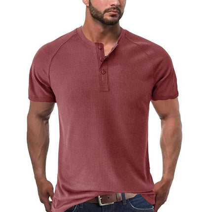 Men's Henley T-Shirt | Short Sleeve | Tough Guy Design | Soft Cotton Blend | Breathable | Comfortable Fit | Classic Henley Neckline | Durable Construction | Versatile Casual Style | Multiple Colors Available