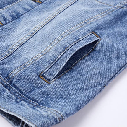 Men's Retro Lapel Denim Vest | Vintage Look | High-Quality Durable Fabric | Versatile Style Outerwear | Comfortable Fit | Functional Pockets | Fashionable Casual Layering Wardrobe Essential