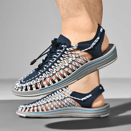 Men's Handwoven Beach Sandals | Comfortable | Lightweight | Breathable | Casual Summer Footwear | Slip-On Design | Versatile Style | Durable Materials | Ideal for Beach or Pool