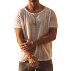 Men's Loose Fit T-Shirt | Slub Cotton | Casual Solid Color | Short Sleeve Round Neck | Comfortable & Breathable | Versatile Styling | Durable & Easy Care | Perfect for Everyday Wear