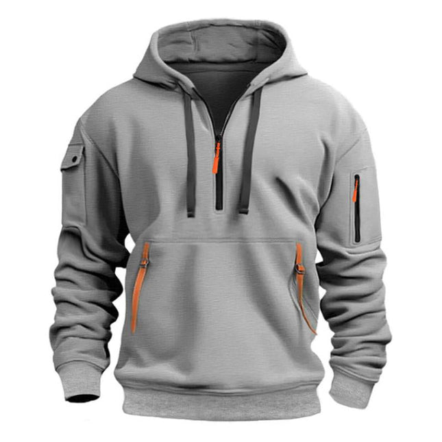 Men's Multi-Zip Sports Hoodie | Embroidered Design | Adjustable Hood | Breathable Fabric | Versatile Neckline | Adjustable Sleeve Length | Variety of Styles & Colors | Sizes Small to 3XL