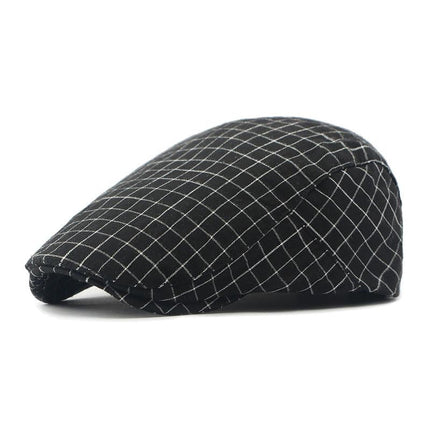 Men's Peaked Cap | Vintage Plaid | Premium Cotton | Breathable & Comfortable | Adjustable Fit | Timeless Style | Versatile Fashion Accessory | Perfect for Casual Outings & Outdoor Activities