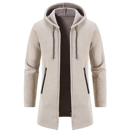 Men's Knitted Fleece Chenille Cardigan | Solid Color | Full-Length Sleeves | Soft & Plush Material | Comfortable & Sophisticated Style | Versatile Wardrobe Essential | Side Pockets