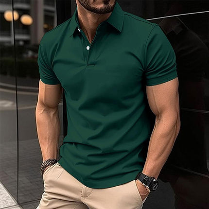 Men's Polo Shirt | Casual Solid Color | Short Sleeved | Classic Fit | Cotton Blend | Sporty Collar | Breathable | Ideal for Spring and Summer | Versatile for Casual Outings | Comfortable Fabric