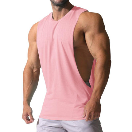 Men's Loose Fit Sports Tank Top | Solid Color | Large Side Slits | Sleeveless | Breathable Cotton Blend | Available in Multiple Colors & Sizes | Versatile Activewear