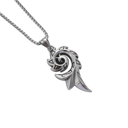 Vintage Casual Necklace | Unique Flame Design | Unisex Jewelry | Everyday Accessory | Statement Pendant | Gift for Him & Her