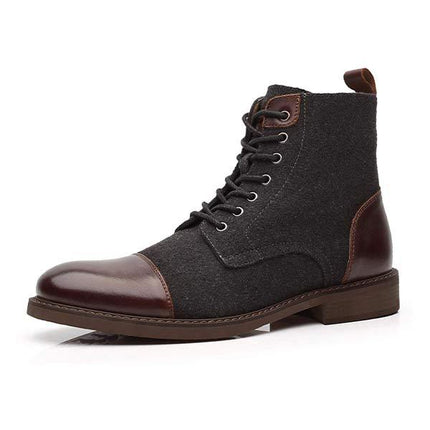 Men's Vintage Ankle Boots | Leather Lace-Up Design | Classic Retro Style | Durable Sole | Comfortable Fit | Perfect for Casual and Formal Wear | Men's Fashion Footwear