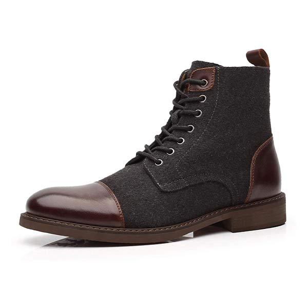 Men's Vintage Ankle Boots | Leather Lace-Up Design | Classic Retro Style | Durable Sole | Comfortable Fit | Perfect for Casual and Formal Wear | Men's Fashion Footwear