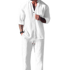 Men's Casual Solid Color Shirt & Trousers Set | Loose Fit | Half Sleeve | Breathable Fabric | Versatile Outfit for Spring, Summer, Fall | Perfect for Beach, Vacations, Picnics | Style & Comfort