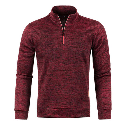 Men's Zipper Pullover Sweater | Classic Stand Collar | Relaxed Fit | Solid Color | Autumn Winter Spring | Casual Daily Wear | Machine Wash | Comfortable Knitted Fabric | Warm Ribbed Hem and Cuffs