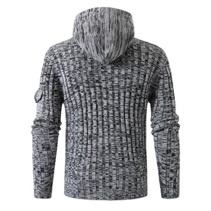 Men's Slim Fit Knit Hoodie | Long Sleeve | Hooded with Drawstring | Lightweight Fabric | Casual & Athleisure Wear | Ribbed Cuffs | Tailored Silhouette | Versatile Layering Piece