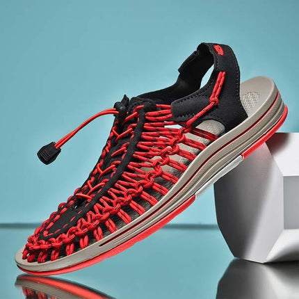 Men's Handwoven Beach Sandals | Comfortable | Lightweight | Breathable | Casual Summer Footwear | Slip-On Design | Versatile Style | Durable Materials | Ideal for Beach or Pool