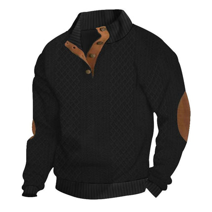 Men's Stand Collar Pullover | Long Sleeve Jacquard Knitted Sweatshirt | Outdoor | High-Quality Fabric | Breathable | Warm | Modern Style | Casual Wardrobe | Sizes Available | Machine Washable