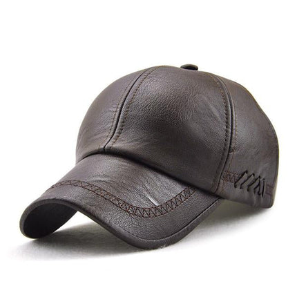 Leather Baseball Cap | Adjustable Fit | Lightweight & Comfortable | Polyester Lining | Modern & Fashionable Design | Suitable for Outdoor Activities | Coffee, Brown, Black