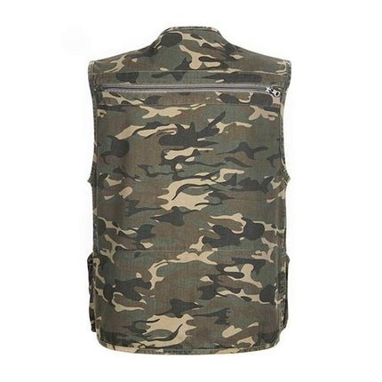 Men's Camouflage Vest | Soft Fabric | 2022 Design | Stand Collar | Adjustable Side Knots | Side Pockets | Breathable Mesh Lining | Urban Style | Outdoor Ready