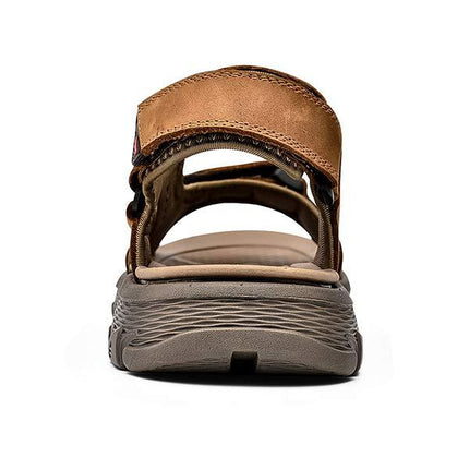 Men's Casual Beach Sandals | Durable Leather Upper | Non-Slip Flexible Sole | Adjustable Heel Strap | Breathable Textile Lining | All-Day Comfort | Everyday Summer Footwear
