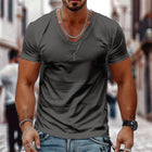 Men's V-Neck T-Shirt | Solid Color | Short Sleeve | 100% Cotton | Classic Fit | Soft & Breathable | Casual Wear | Durable Stitching | Versatile Design | Machine Washable | Perfect for Everyday Outings