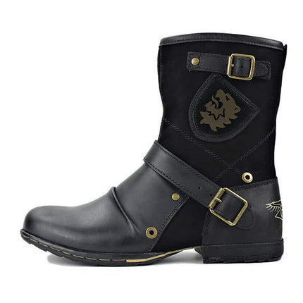 Men's Western Cowboy Boots | Mid-Calf | Leather | Durable Soles | Classic Design | Brown | Comfortable Fit | Stylish Men's Boots | Western Wear | Cowboy Style Footwear