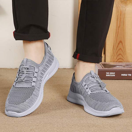 Men's Flyknit Sneakers | Lightweight Breathable Shoes | Adjustable Fit | EVA Sockliner Comfort | Durable Flexible Outsole
