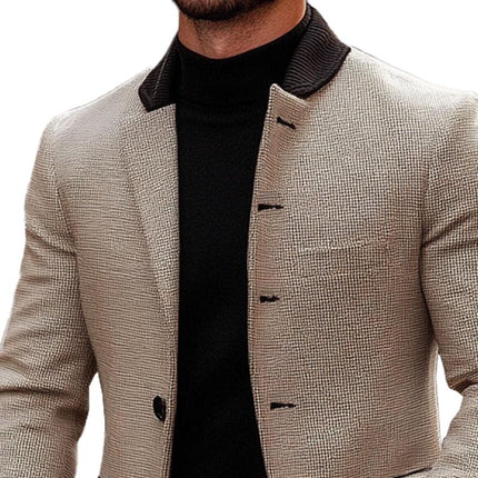 Men's Slim Fit Colorblock Suit Jacket | Mid-length | Contemporary Design | Classic Notched Lapels | Full-Length Sleeves | Polyester Spandex Blend | S to 3XL | Versatile Fashion | Formal & Semi-Formal Wear