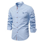 Men's Casual Long-Sleeved Shirt | Cotton Linen Blend | Solid Colors | Button-Down Collar | Comfortable & Breathable | Versatile Spring & Summer Style | Available in White, Navy, Black, Grey, Olive