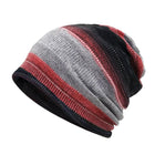 Men's Striped Pullover Winter Hat | Dome Design | Brimless | Imitation Cashmere | M Size 56-58cm | Fashionable Trendy Style