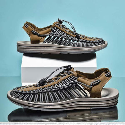 Men's Handwoven Beach Sandals | Comfortable | Lightweight | Breathable | Casual Summer Footwear | Slip-On Design | Versatile Style | Durable Materials | Ideal for Beach or Pool